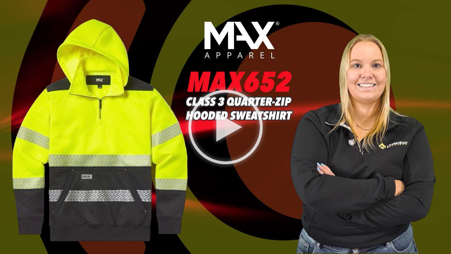 Watch Makayla demonstrate the Quarter-Zip Hooded Sweatshirt MAX652