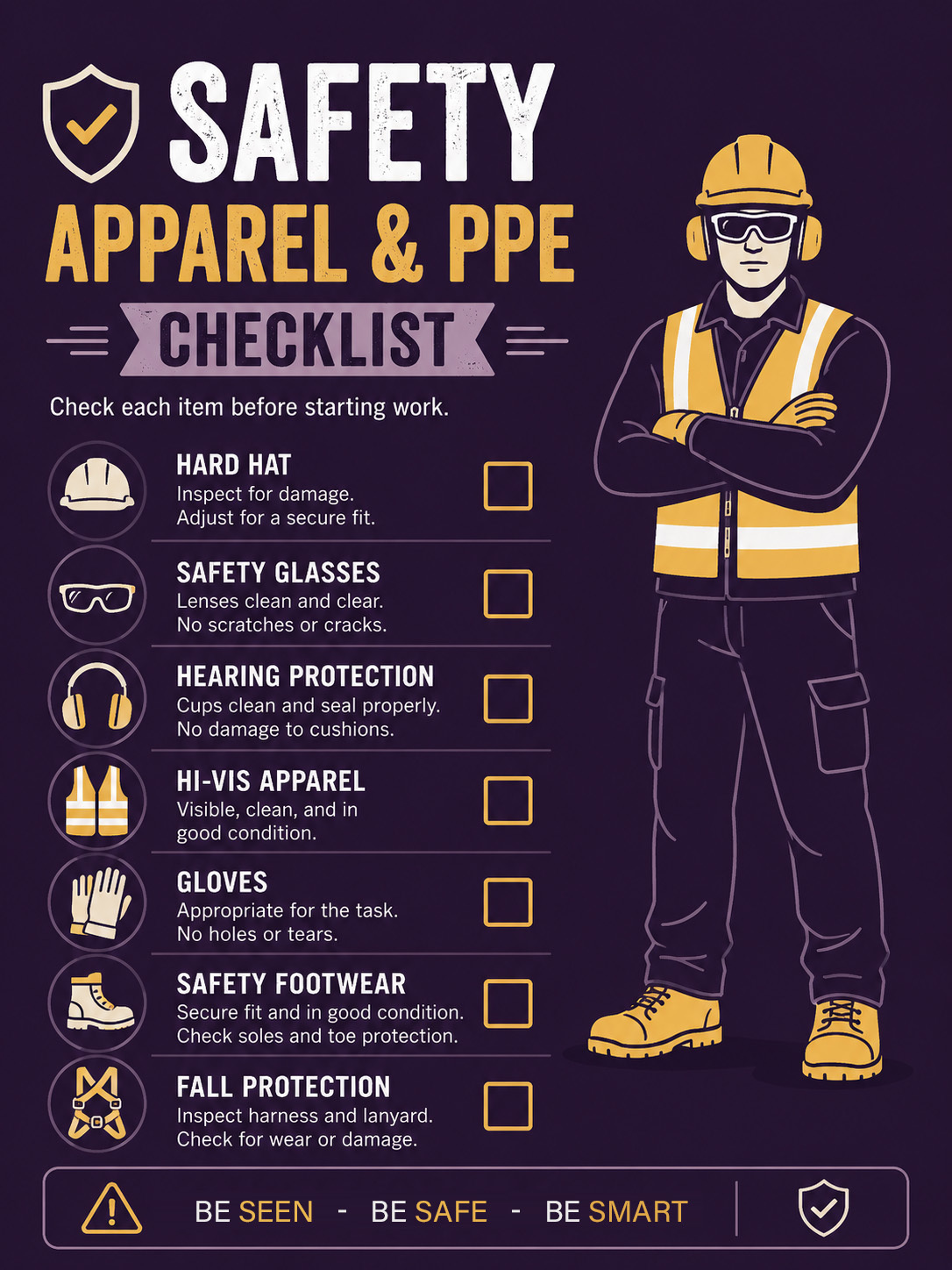 Safety Apparel Check List